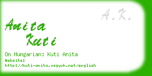 anita kuti business card